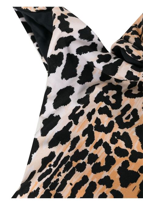 Bikini con scollo all'americana e stampa animalier in marrone - donna REINA OLGA | SHOWPONYLEO